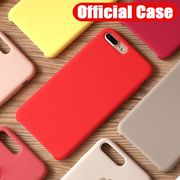 Luxury Original Official Silicone Phone Case For iPhone 7 8 6 6s Plus X XS XR XS MAX Cases For Apple iPhone With sign Back Cover