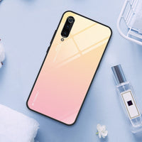 Stained Phone Case for Xiaomi Mi 9 SE 8 Lite A1 A2 6 Gradient Tempered Glass Case for Xiaomi Mi 9T Pro Mix 3 Max 2S Pocophone F1