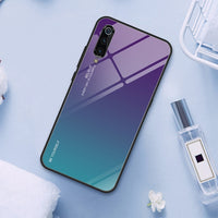 Stained Phone Case for Xiaomi Mi 9 SE 8 Lite A1 A2 6 Gradient Tempered Glass Case for Xiaomi Mi 9T Pro Mix 3 Max 2S Pocophone F1