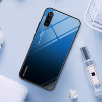 Stained Phone Case for Xiaomi Mi 9 SE 8 Lite A1 A2 6 Gradient Tempered Glass Case for Xiaomi Mi 9T Pro Mix 3 Max 2S Pocophone F1