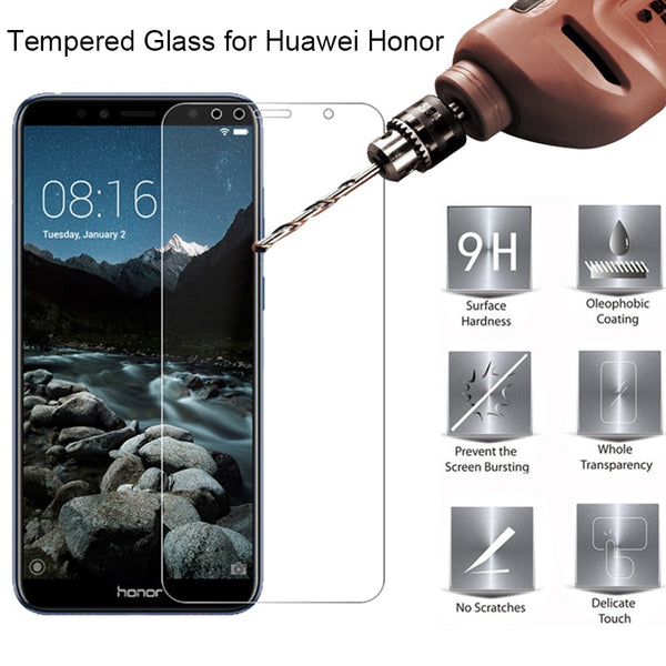 Tempered Glass for Huawei Y7 Y5 Y6 Prime 2018 Nova 2 Lite Screen Glass on Honor 7A Pro 7S Glass for Honor 7C Russia Version Film